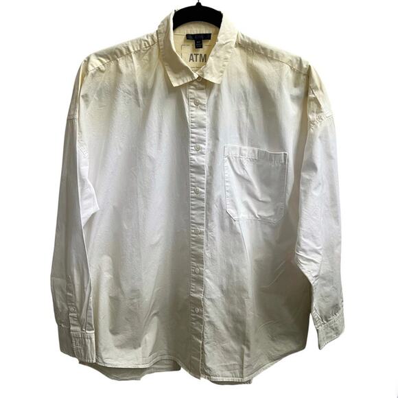 Atm Anthony Thomas Melillo Womens Ombre Button Down Shirt Long Slv Sz S Oversize - Picture 1 of 5